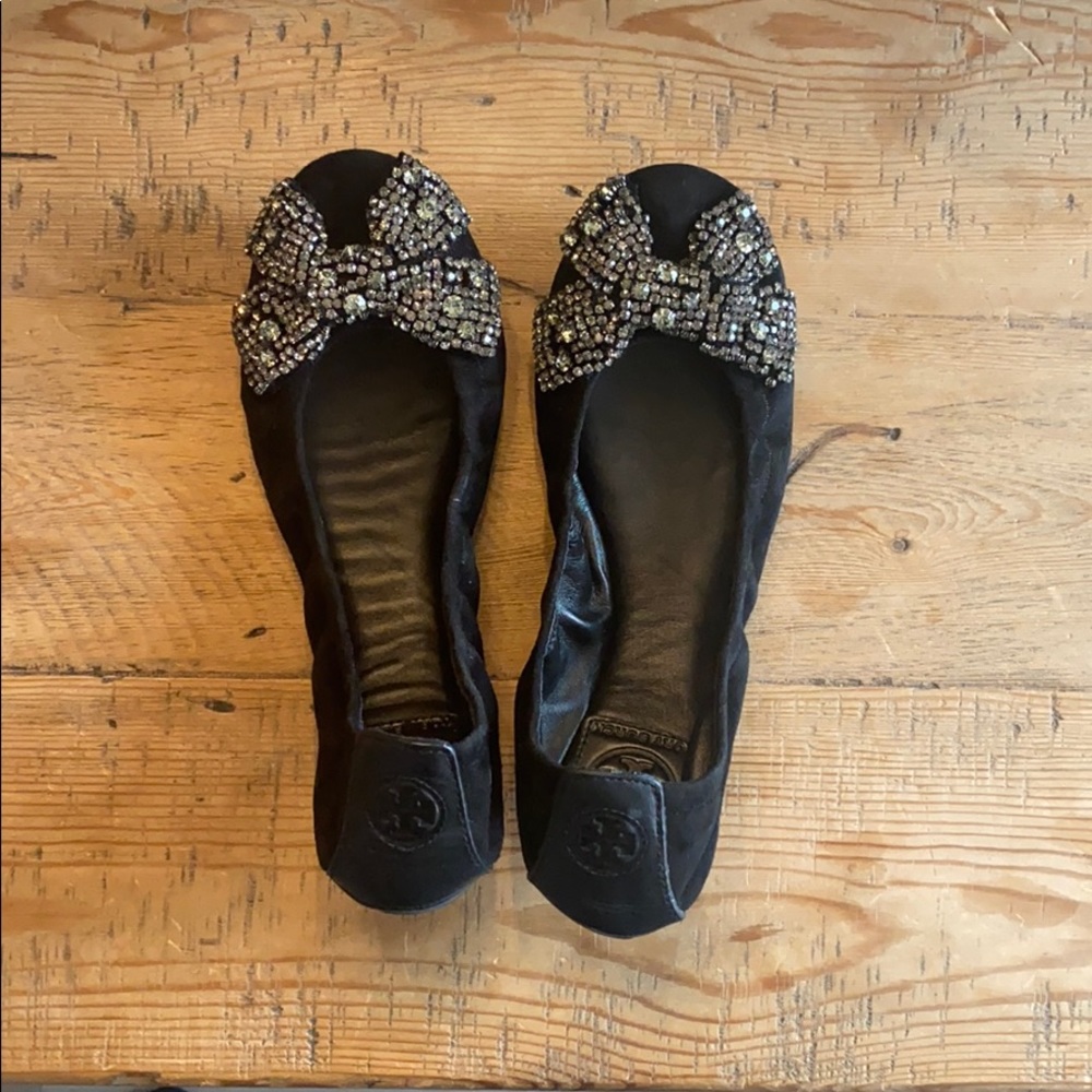 Tory Burch 🖤Soho Lux Suede LeatherBallet Flat - Picture 4 of 4